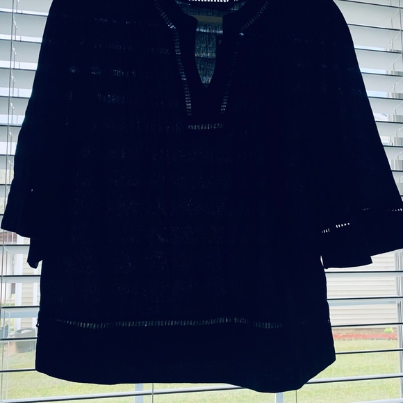 Lauren Ralph Lauren Women's Shirt Tunic Top, Split Round Neck Blouse 100% Linen - Picture 2 of 5